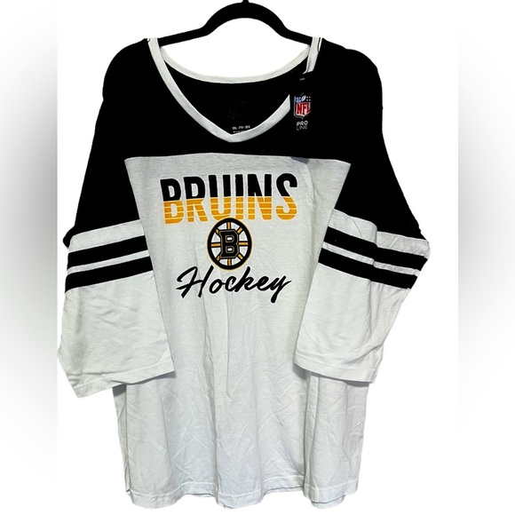 NWT Boston Bruins 3/4 Sleeve Tri-Blend Raglan T-shirt, Size 2XL - Picture 1 of 3